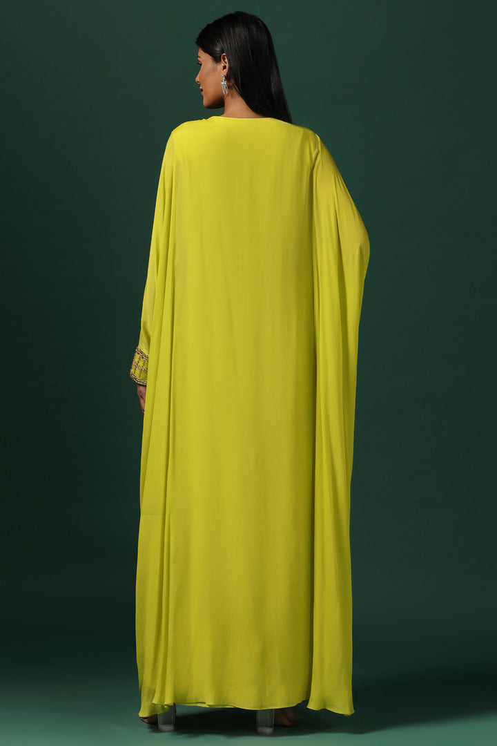 GREEN KAFTAN SET WITH PANTS