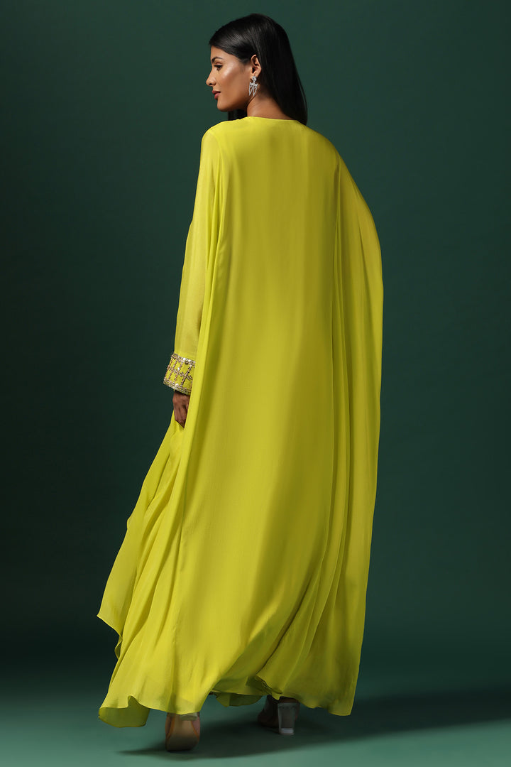 GREEN KAFTAN SET WITH PANTS