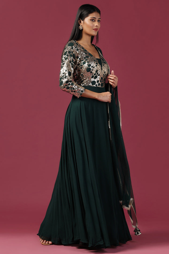 Jaal Sequins Work Anarkali Set