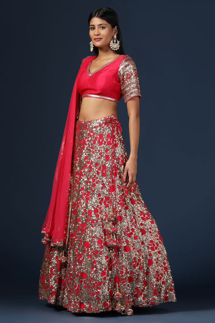 Rani Pink Embellished Lehenga Set