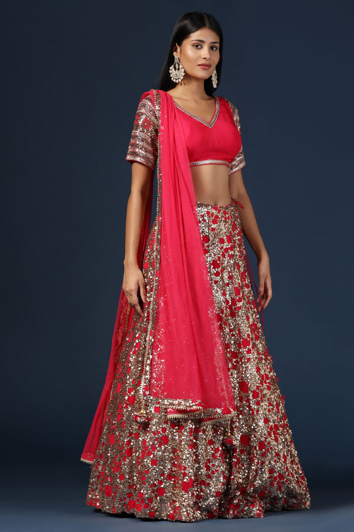 Rani Pink Embellished Lehenga Set