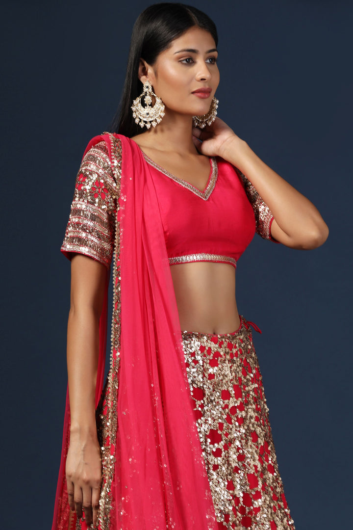 Rani Pink Embellished Lehenga Set