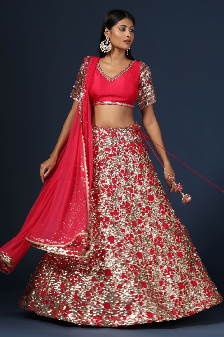 Rani Pink Embellished Lehenga Set