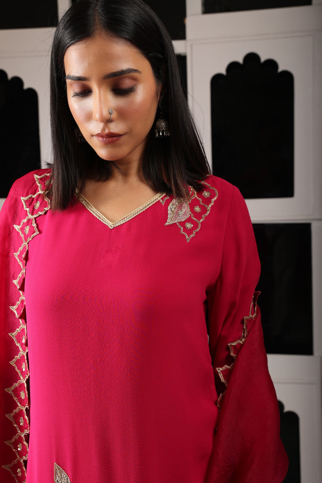 Pink Embroidered Kurta Set