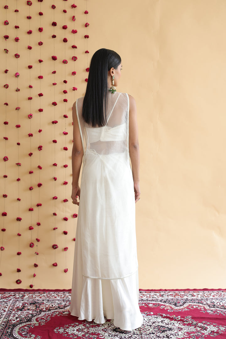 Ivory Floral Organza Cape Set