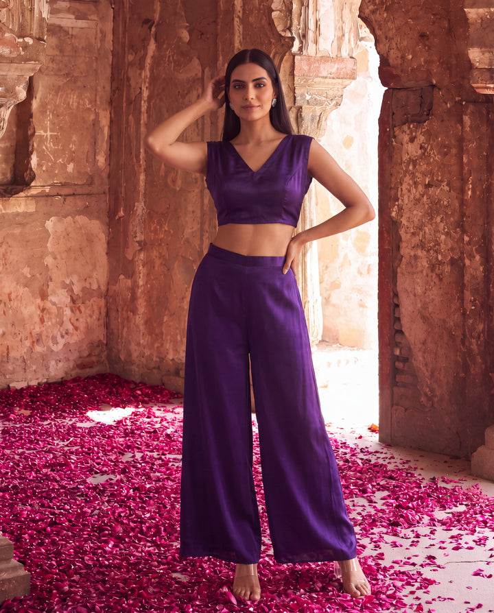 Royal Purple Organza Kaftan Set