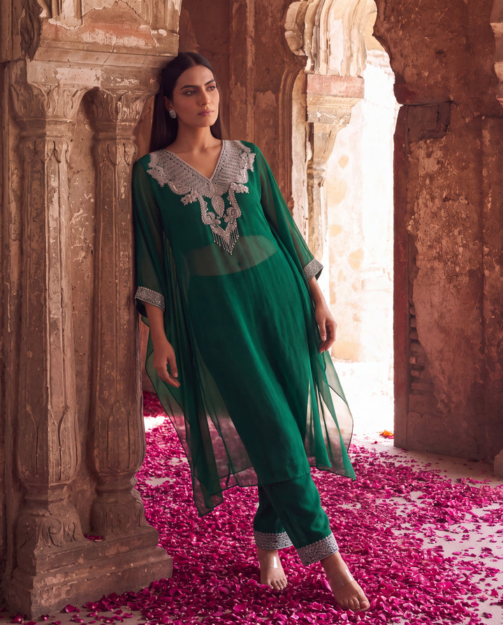 Royal Purple Organza Kaftan Set