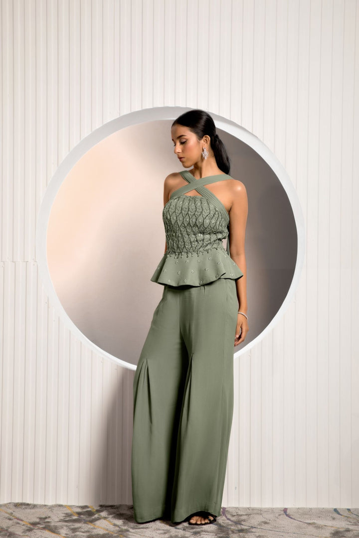 Freya Criss Cross Halter Top and High Waisted Pants