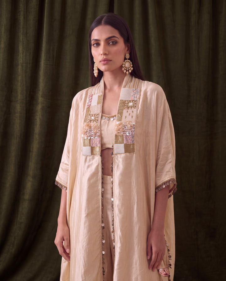 Aurelia Champagne Gold Cape Set