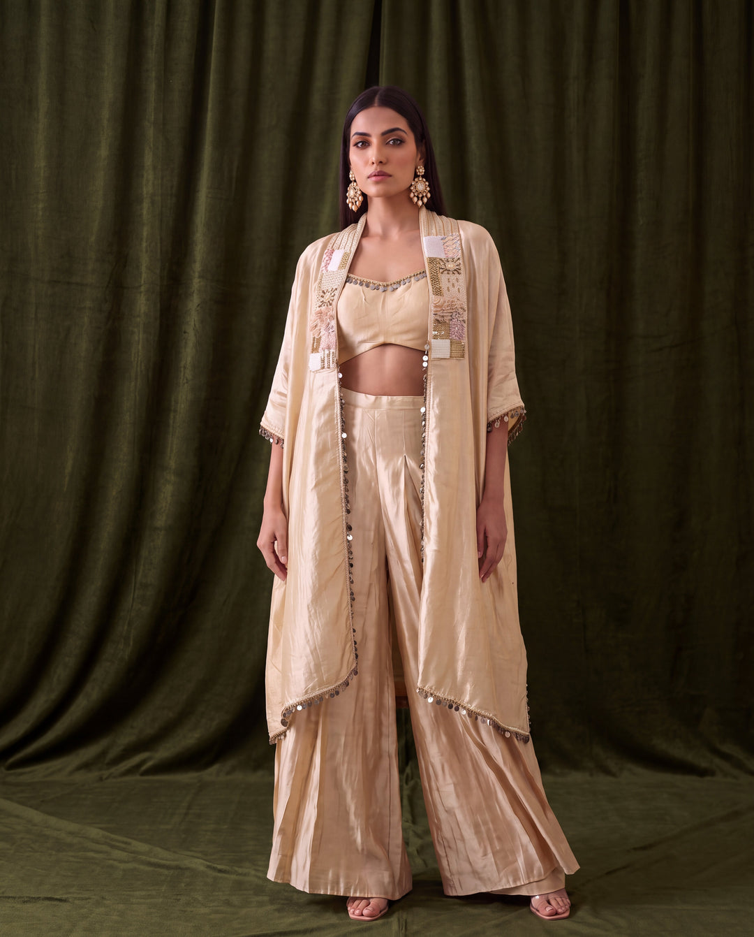 Aurelia Champagne Gold Cape Set