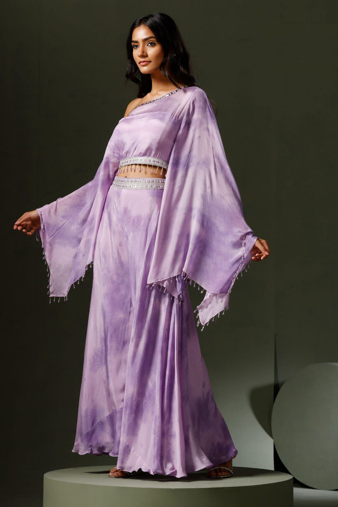 Purple Tie & Dye Sharara Set