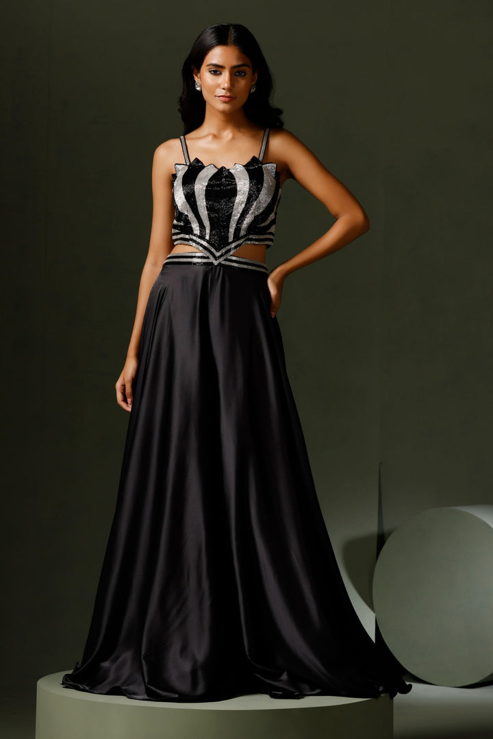 The Kamal Black & Silver Gown