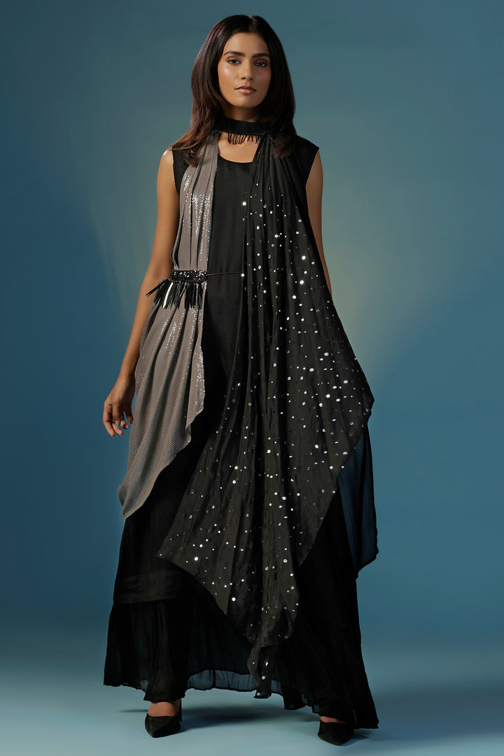 The  Black Cape Set Dress