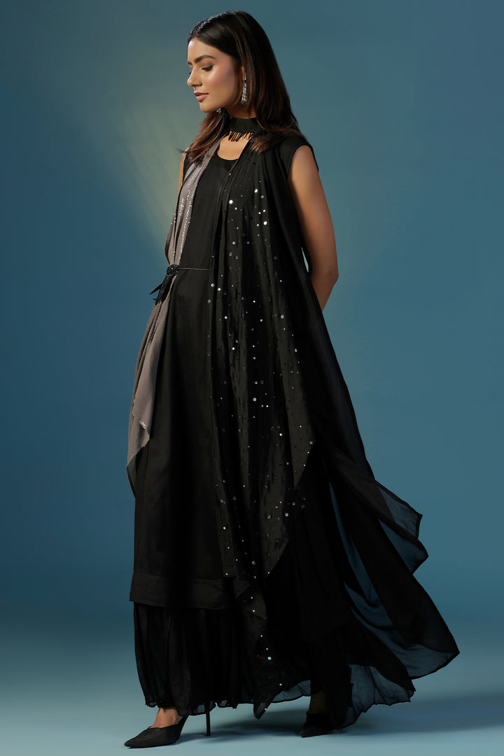 The  Black Cape Set Dress