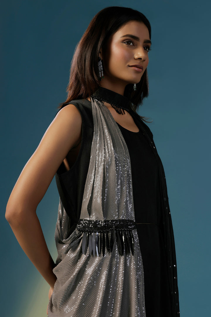 The  Black Cape Set Dress