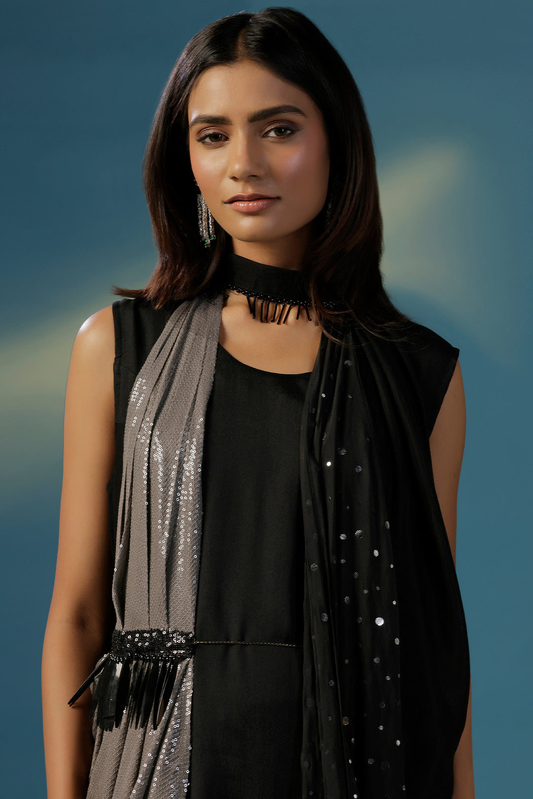 The  Black Cape Set Dress