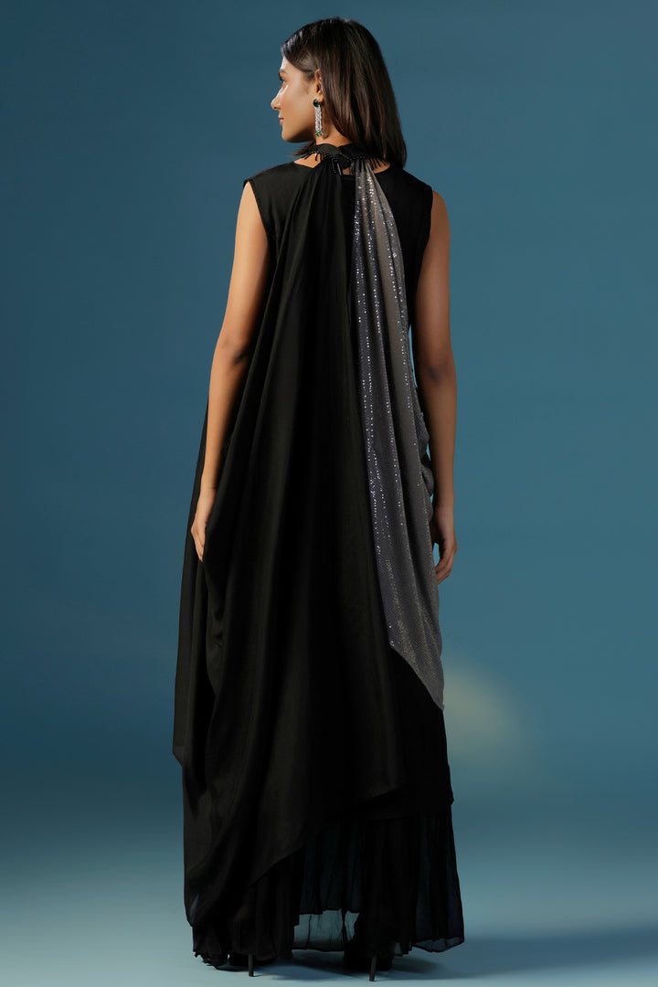 The  Black Cape Set Dress