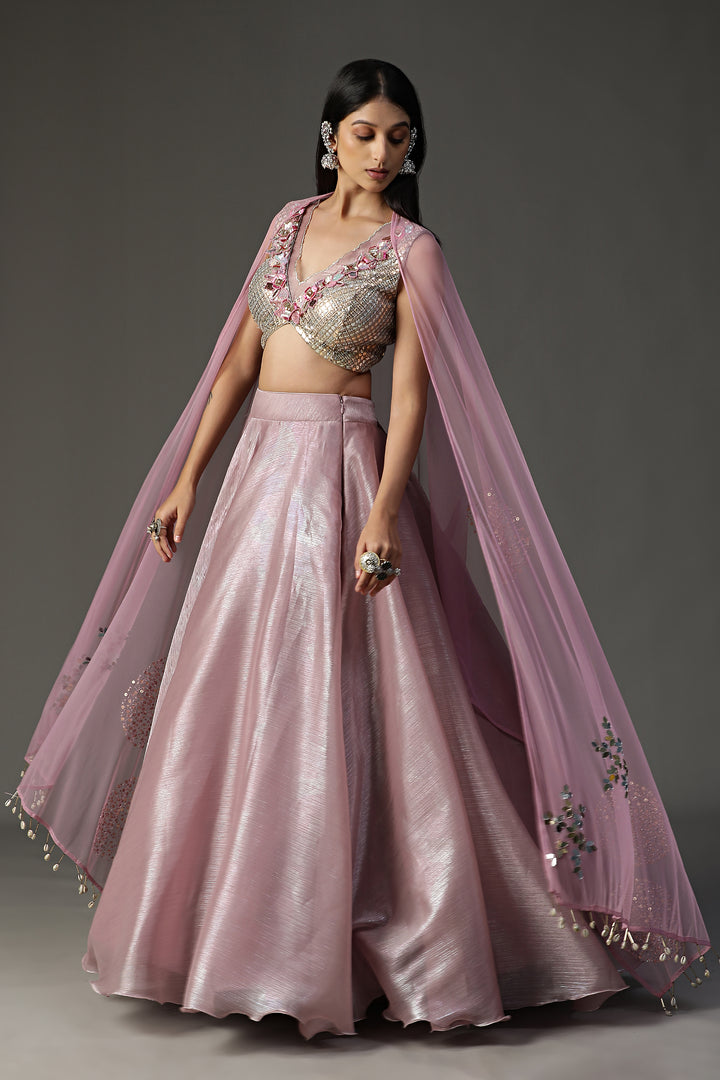 Lilac Embellished Lehenga Set