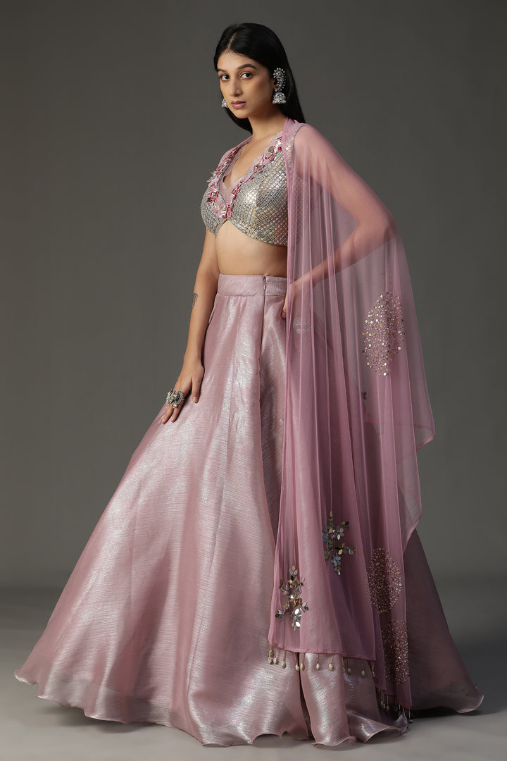 Lilac Embellished Lehenga Set