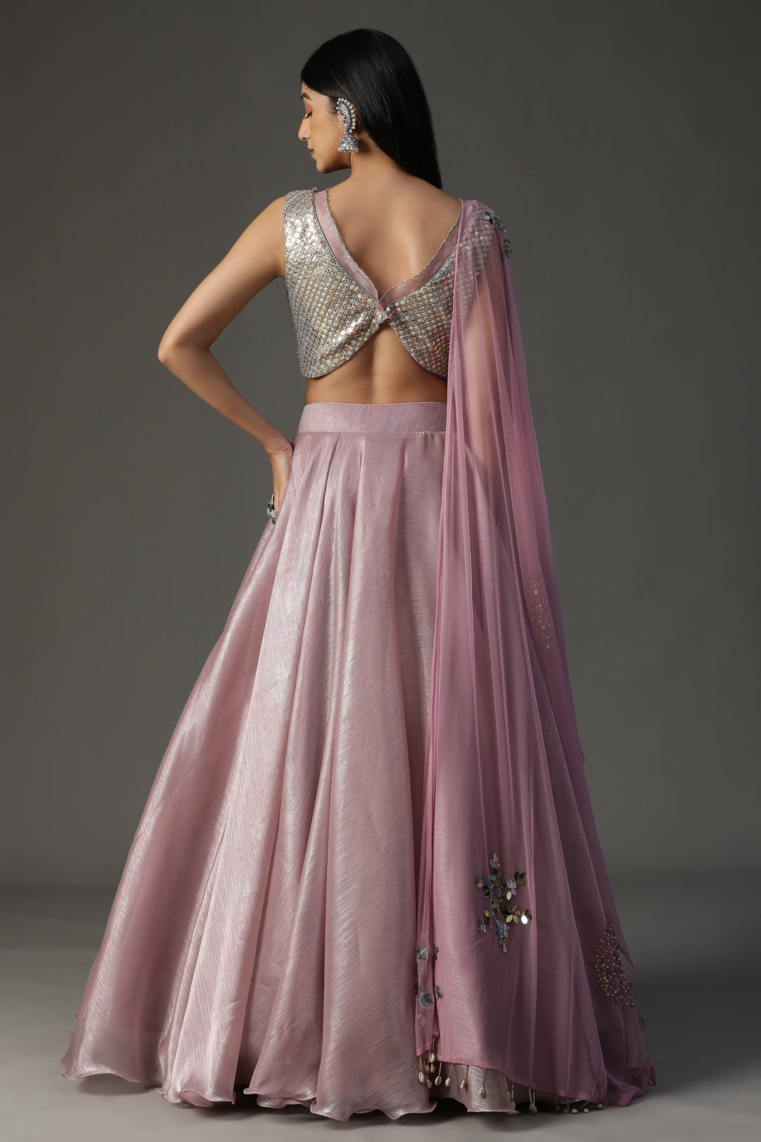 Lilac Embellished Lehenga Set