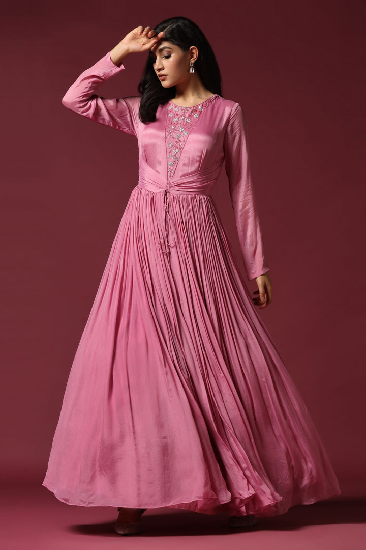 Pink Embroidered Gown