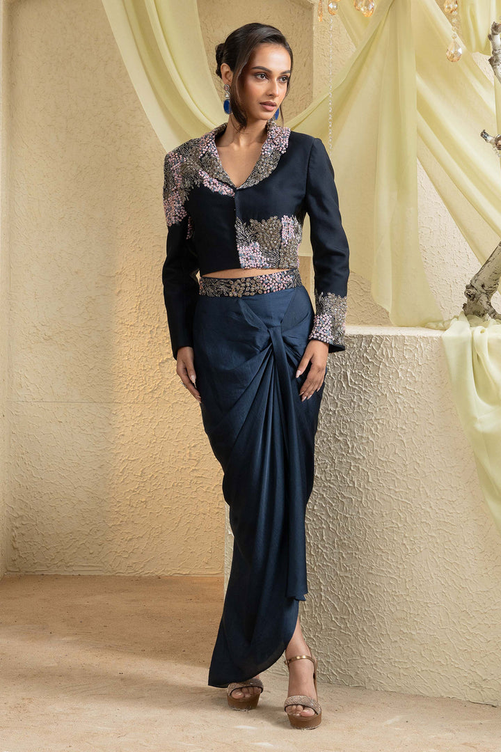 Twilight Elegance Embroidered Jacket Set