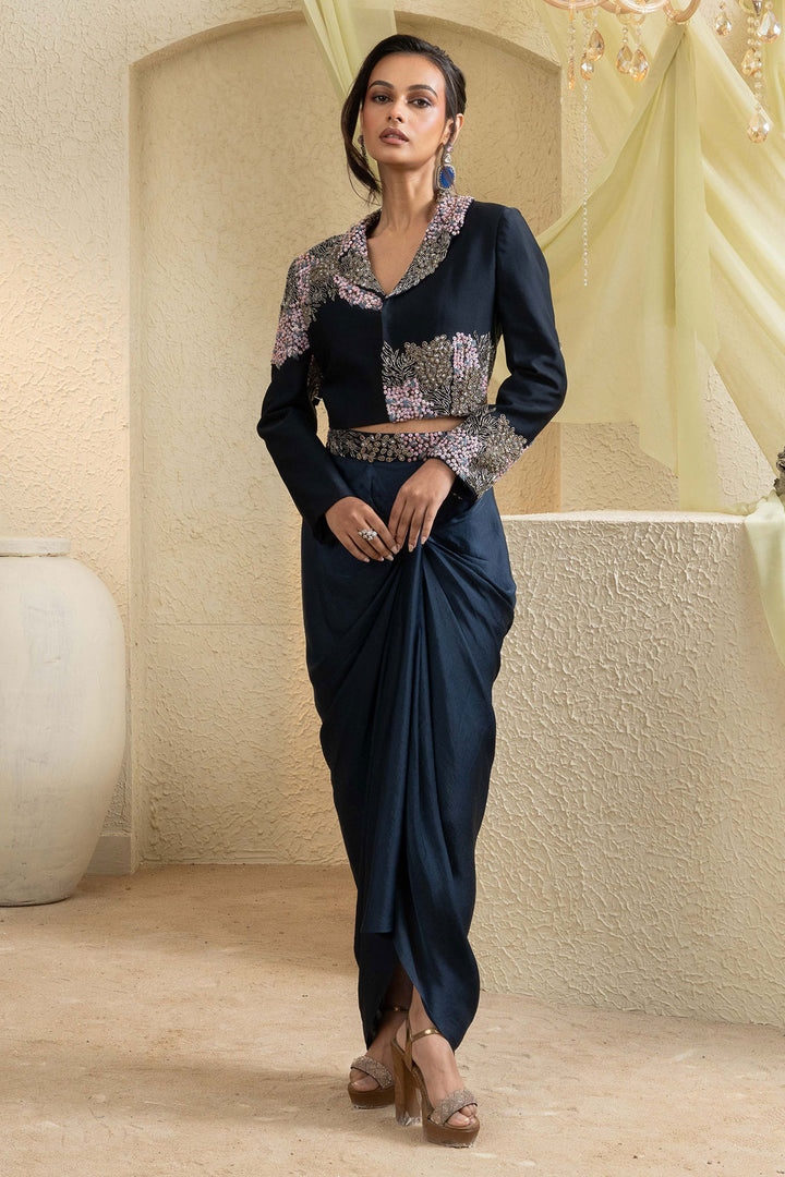 Twilight Elegance Embroidered Jacket Set