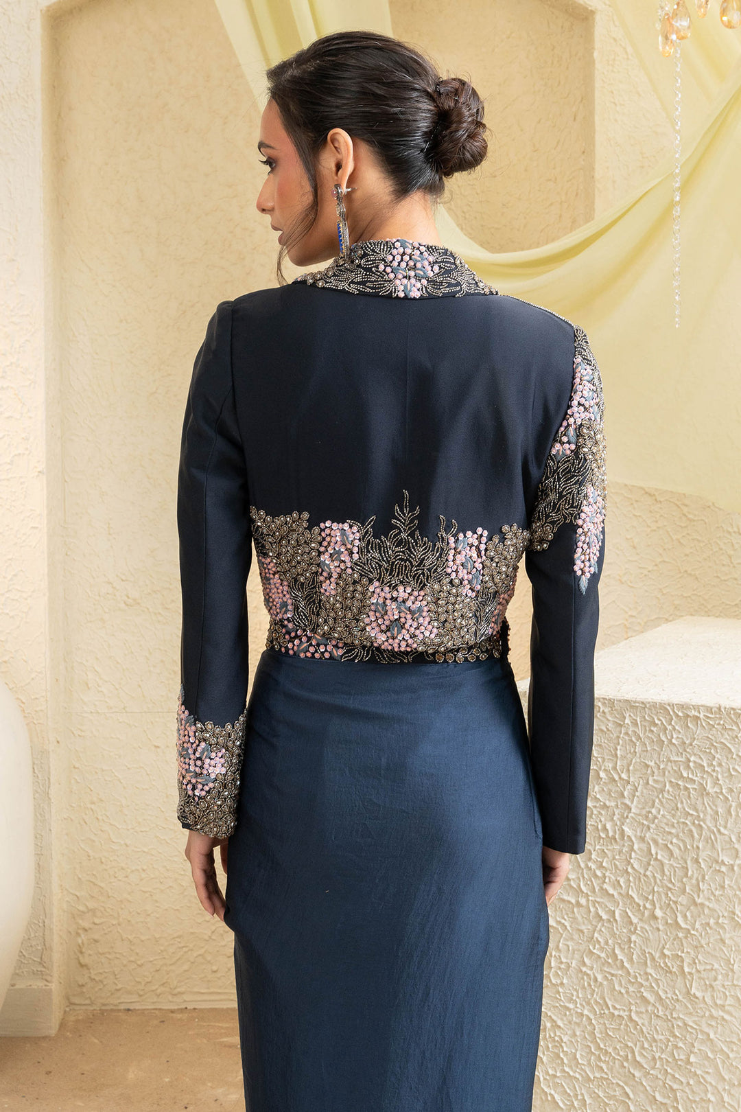 Twilight Elegance Embroidered Jacket Set
