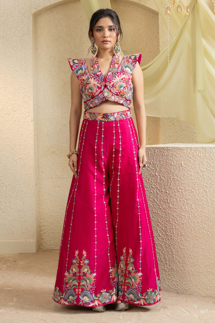 Bright Pink Grace Handcrafted Jumpsuit Set