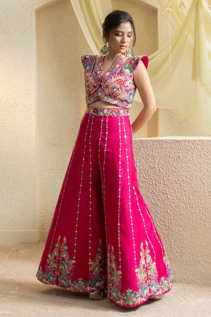 Bright Pink Grace Handcrafted Jumpsuit Set