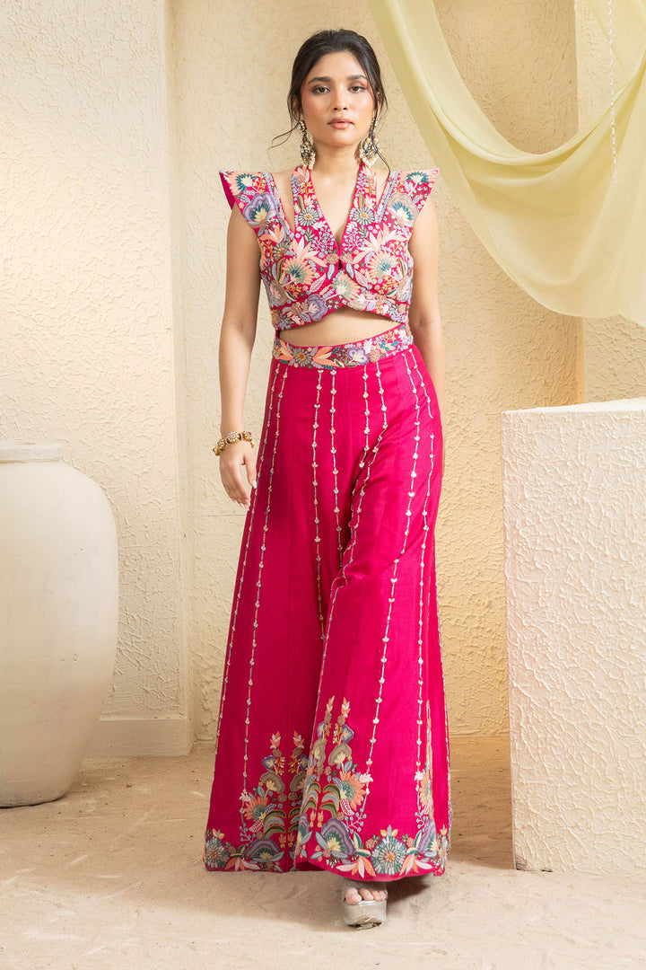 Bright Pink Grace Handcrafted Jumpsuit Set