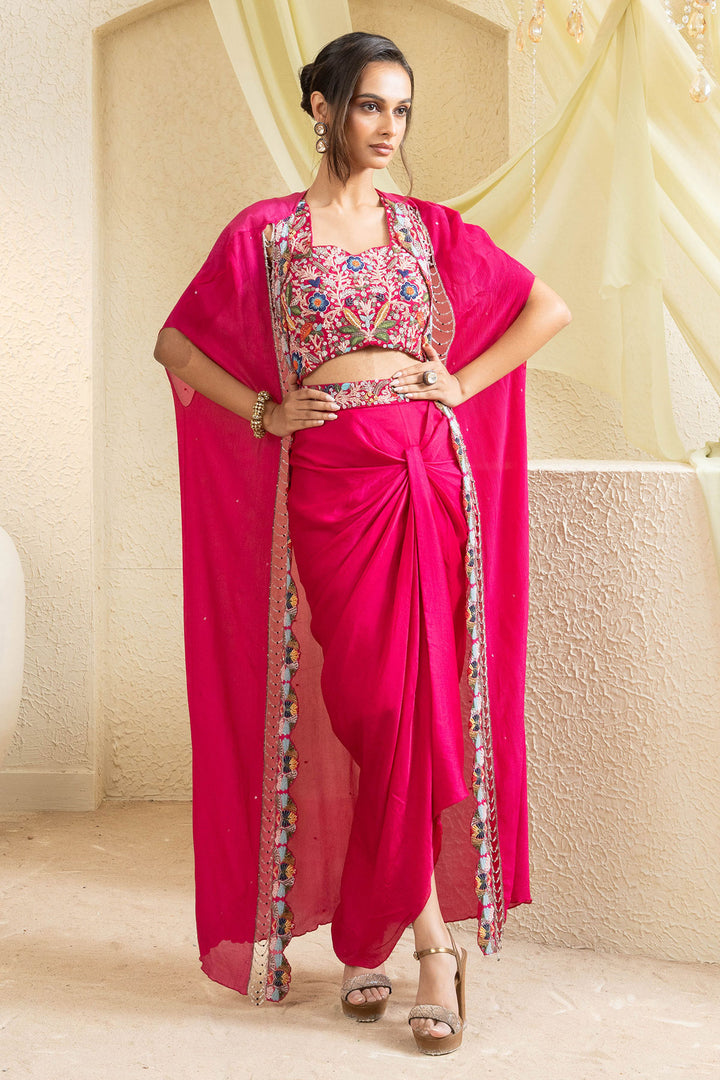 Bright pink Grace Handcrafted Cape Set