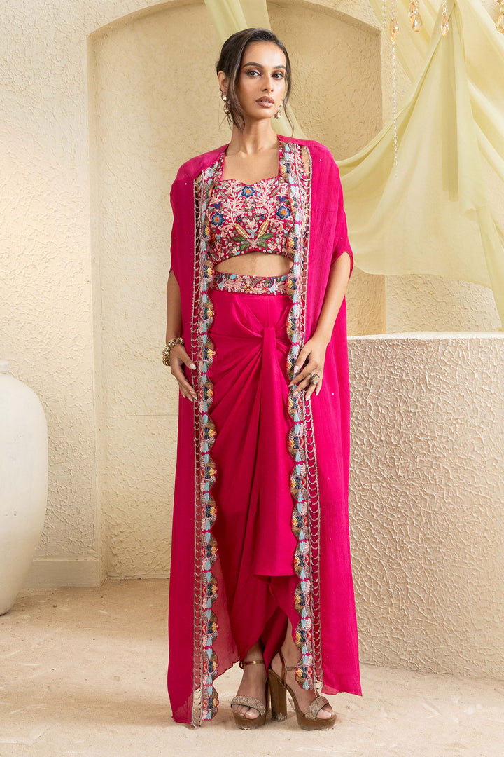 Bright pink Grace Handcrafted Cape Set