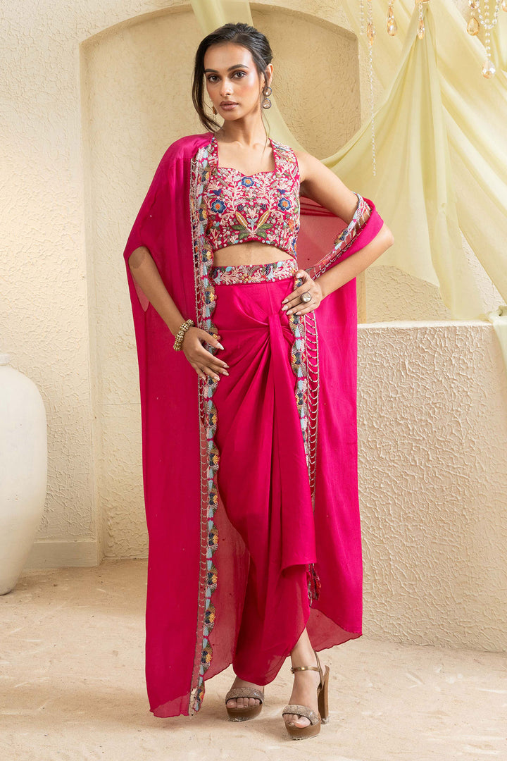 Bright pink Grace Handcrafted Cape Set