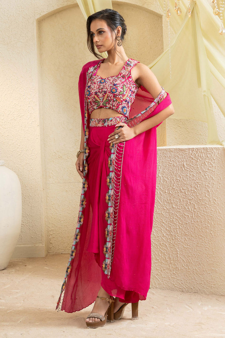 Bright pink Grace Handcrafted Cape Set