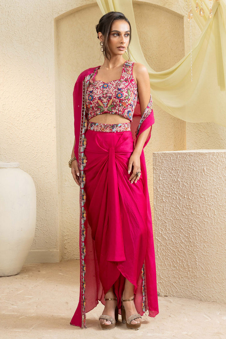 Bright pink Grace Handcrafted Cape Set