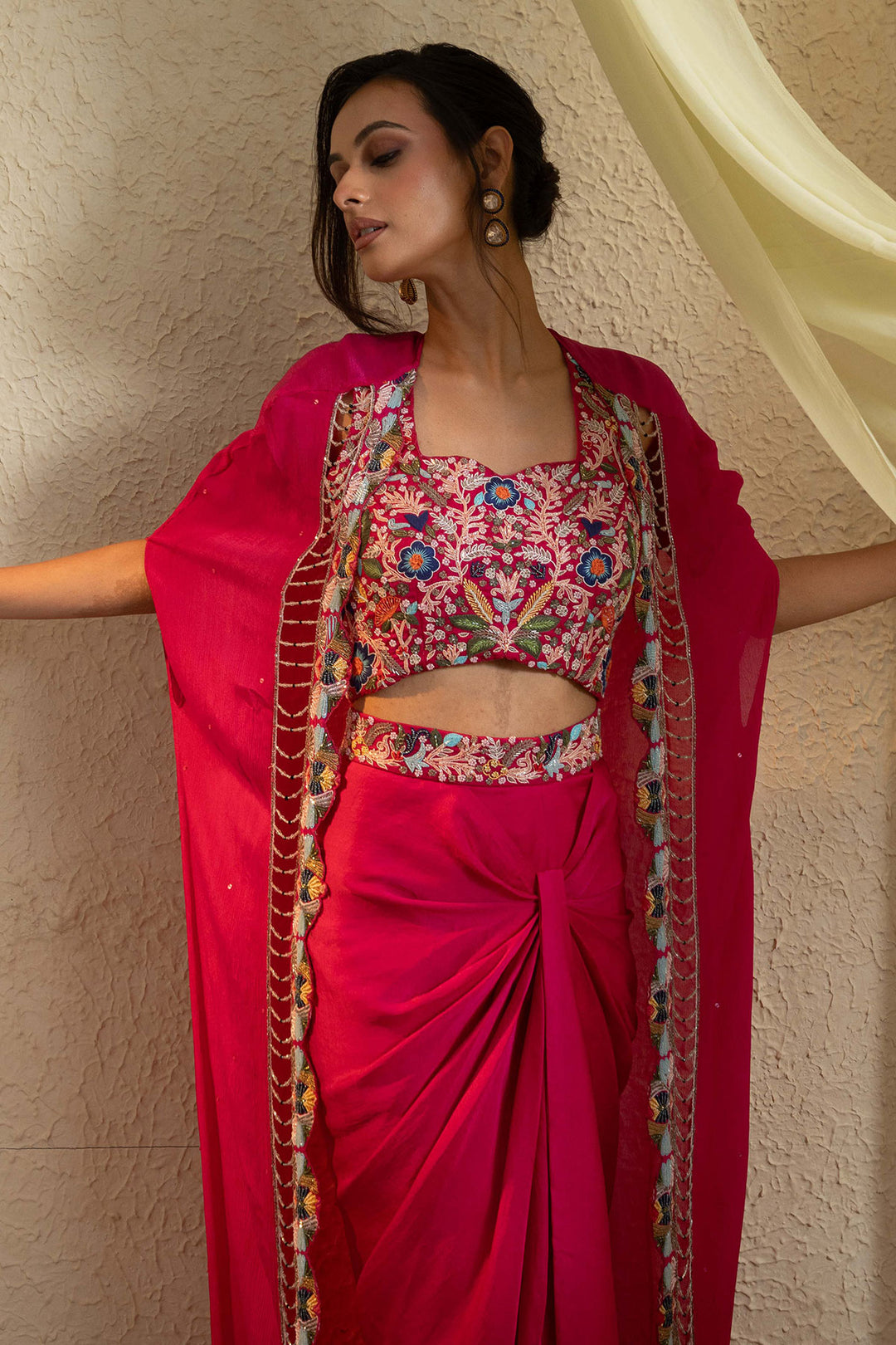 Bright pink Grace Handcrafted Cape Set