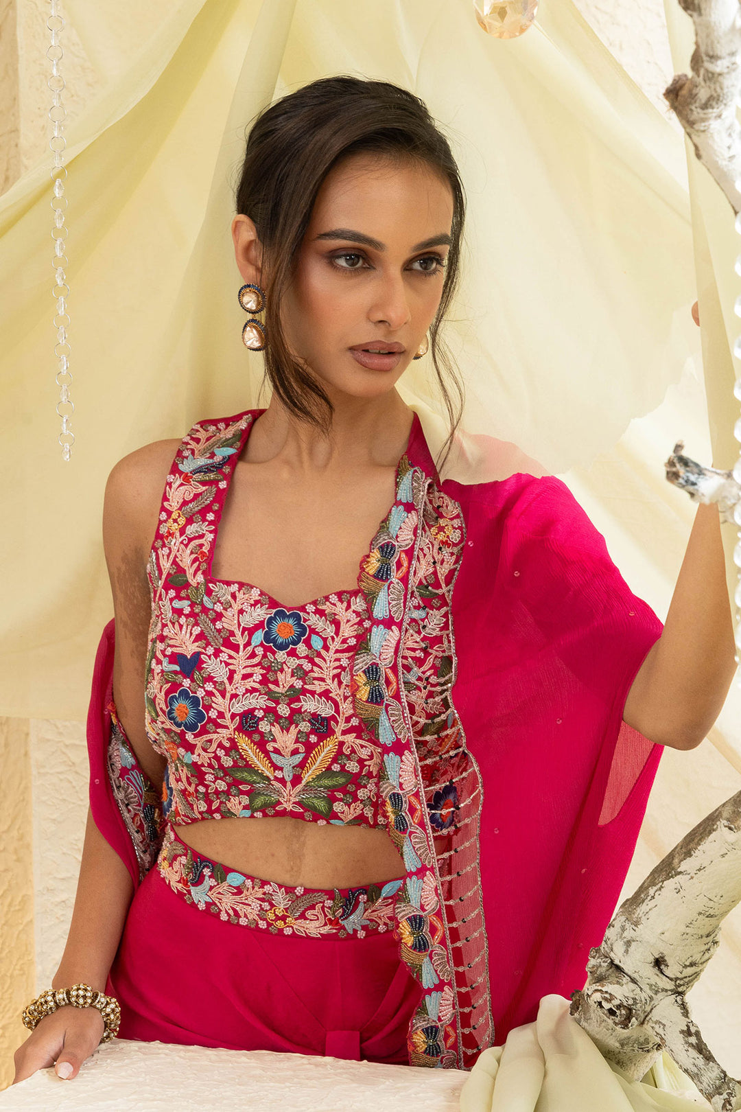 Bright pink Grace Handcrafted Cape Set