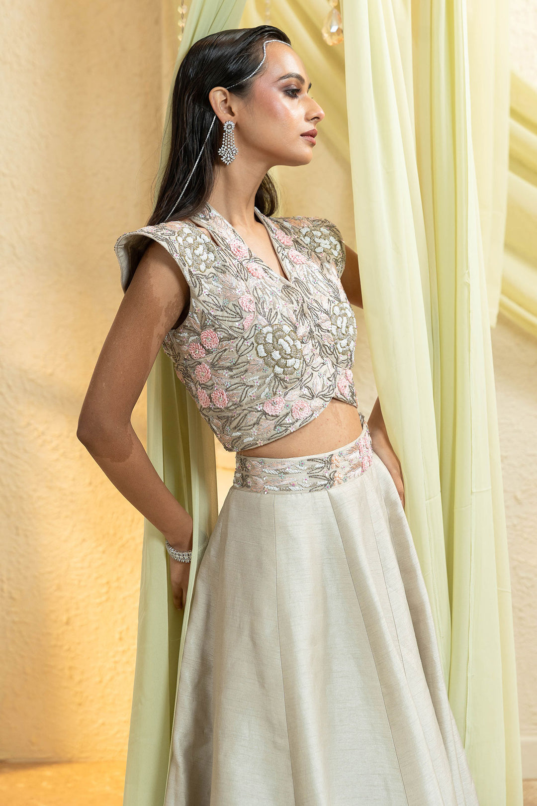 Ethereal Ivory Handcrafted Lehenga