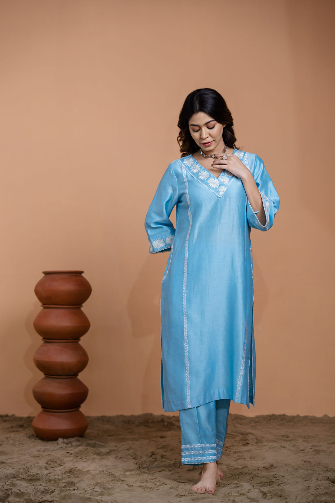 Blue Straight Kurta Set