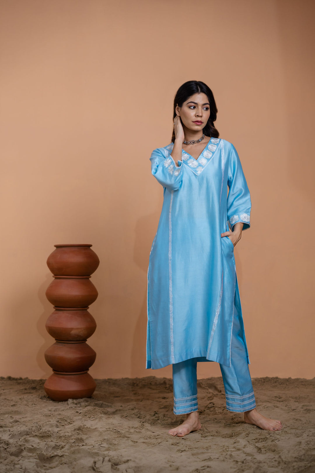 Blue Straight Kurta Set