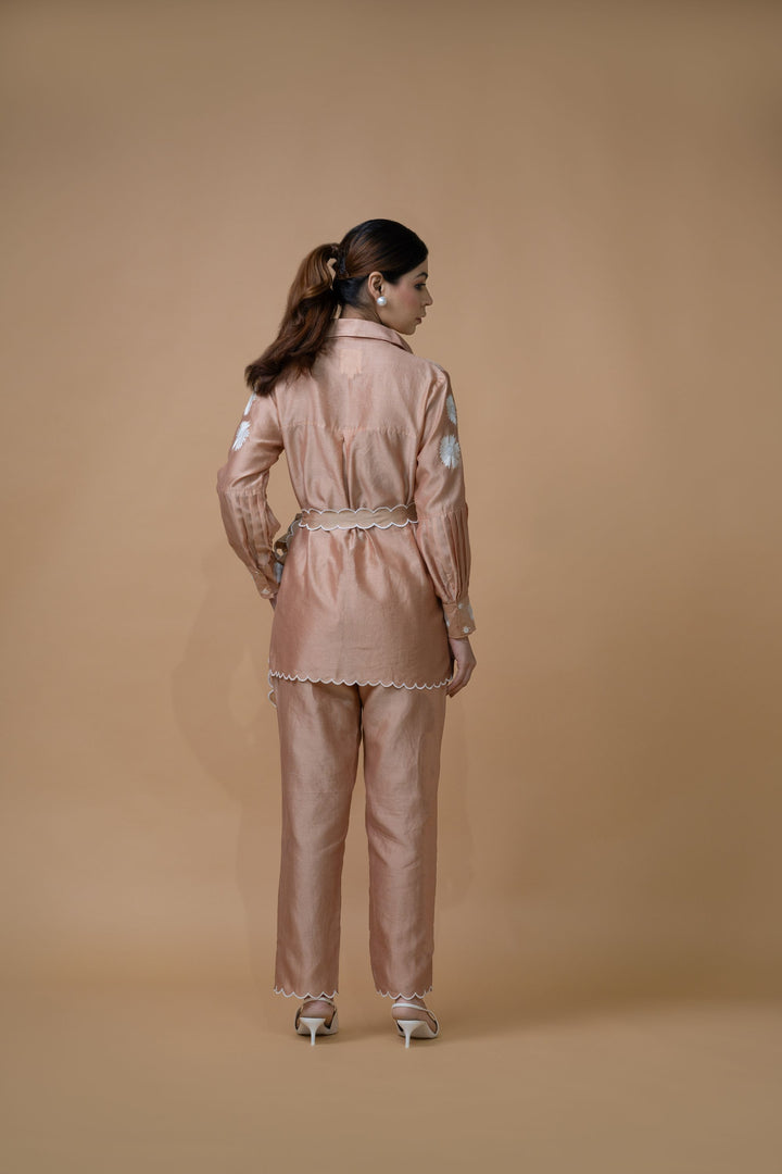 Beige Pleated Co-ord Set