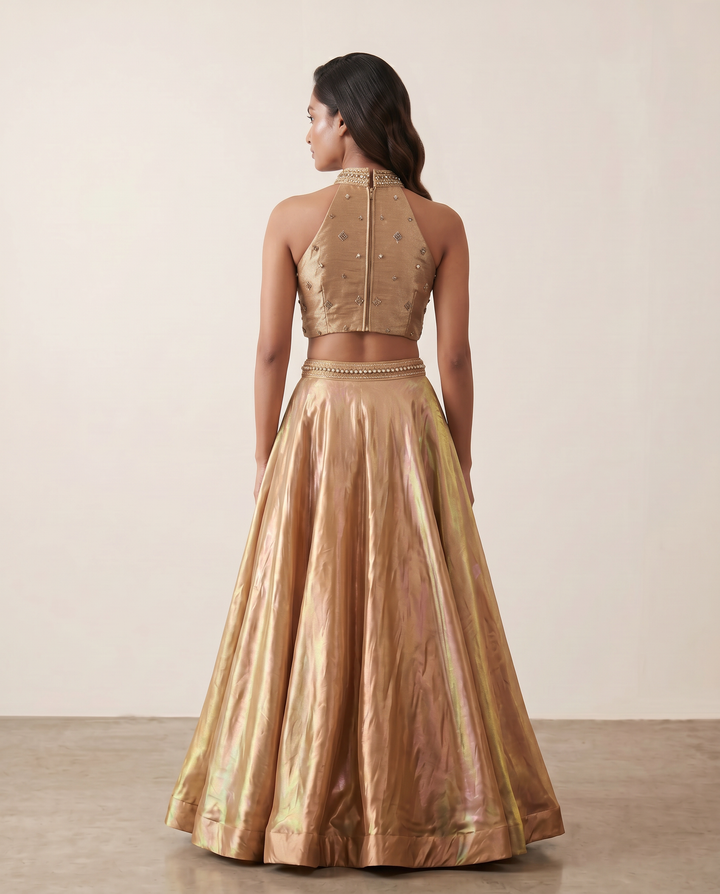 Royal Gold: Geometric Embellished Lehenga Set