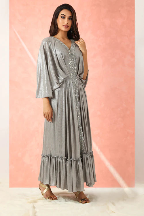 Grey Metallic Shimmer Gown