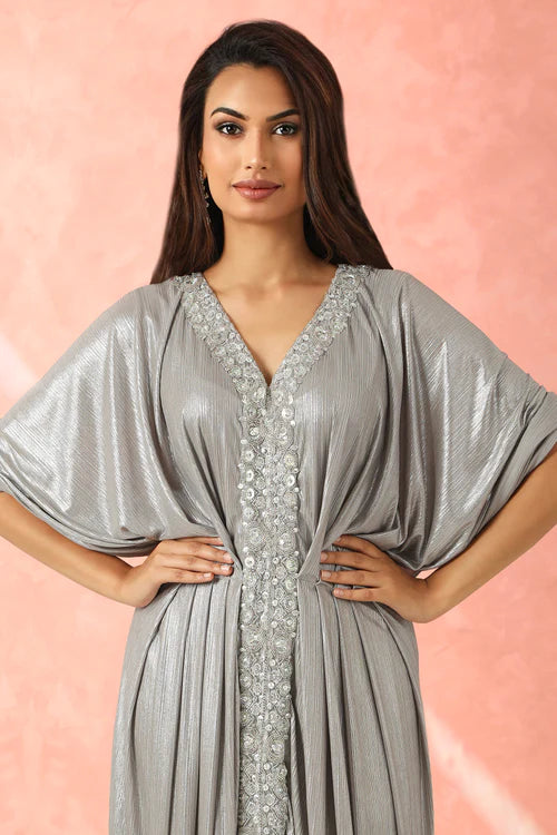 Grey Metallic Shimmer Gown