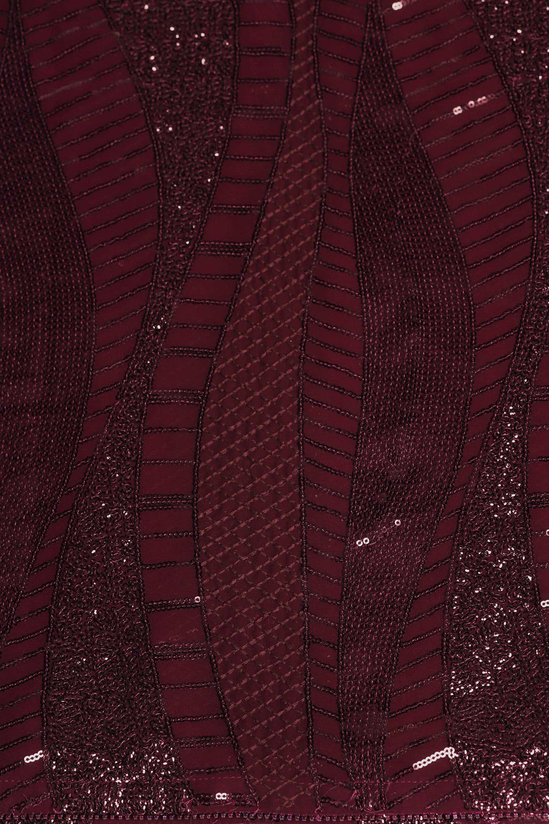 MAROON SEQUINS EMBROIDERED SAREE SET