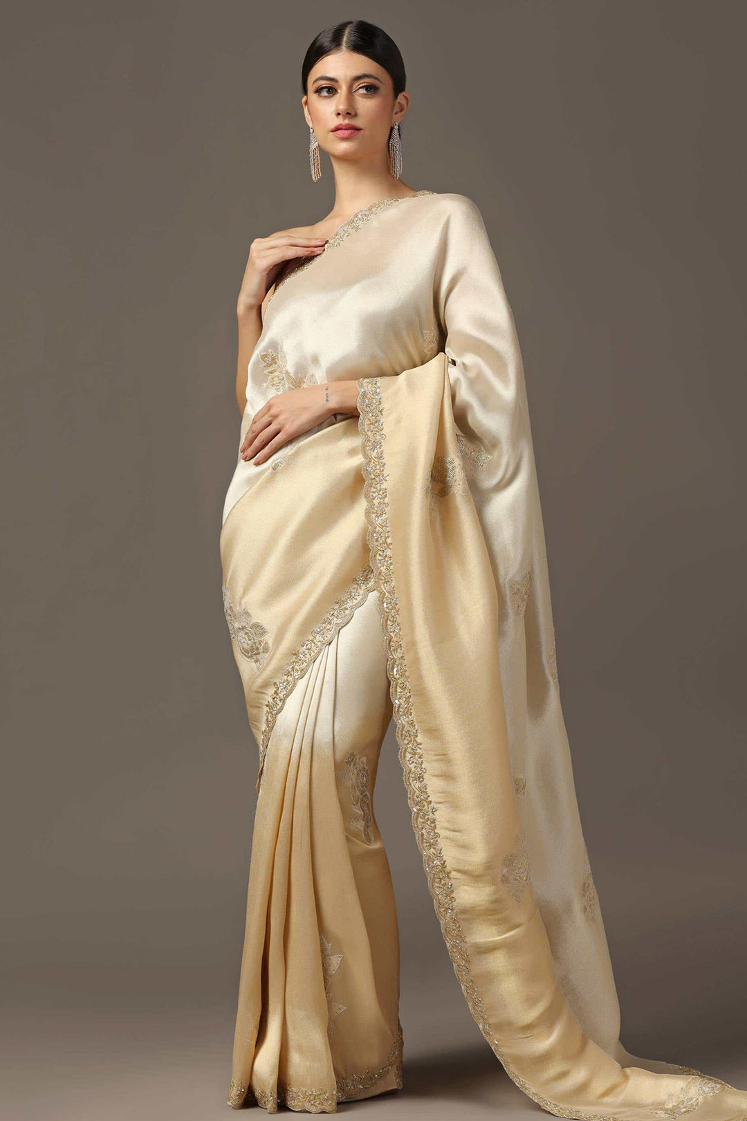 HANDWOVEN GOLD ZARI TISSUE  SAREE