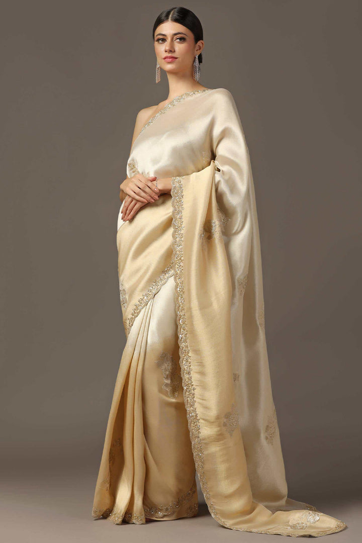 HANDWOVEN GOLD ZARI TISSUE  SAREE