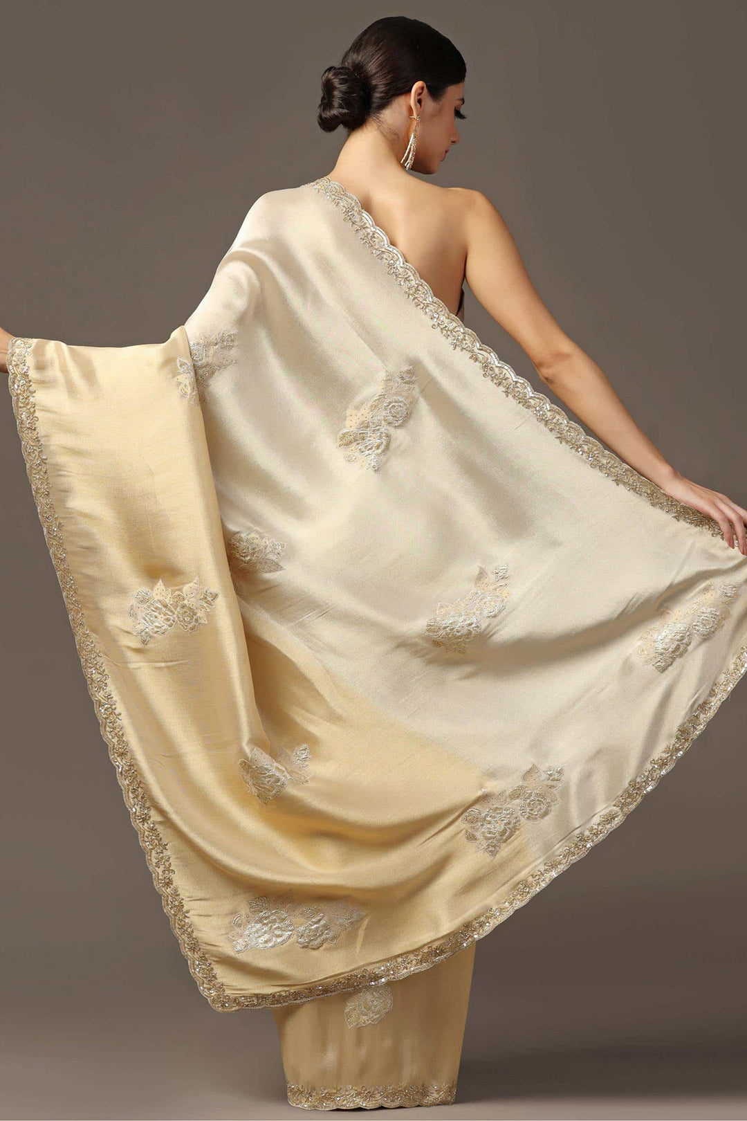 HANDWOVEN GOLD ZARI TISSUE  SAREE