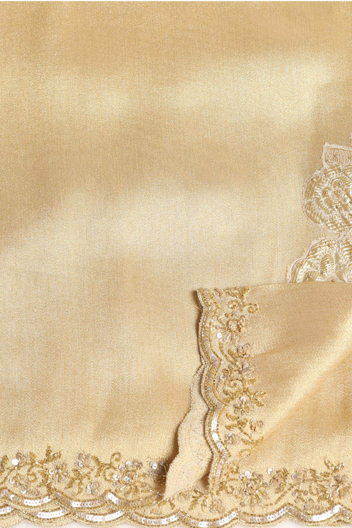 HANDWOVEN GOLD ZARI TISSUE  SAREE